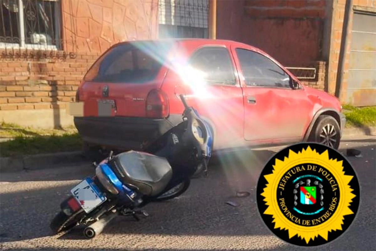Joven herida tras choque en Concepción del Uruguay