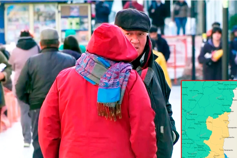 Alerta por bajas temperaturas en cinco departamentos de Entre Ríos: llega una “masa de aire muy frío”