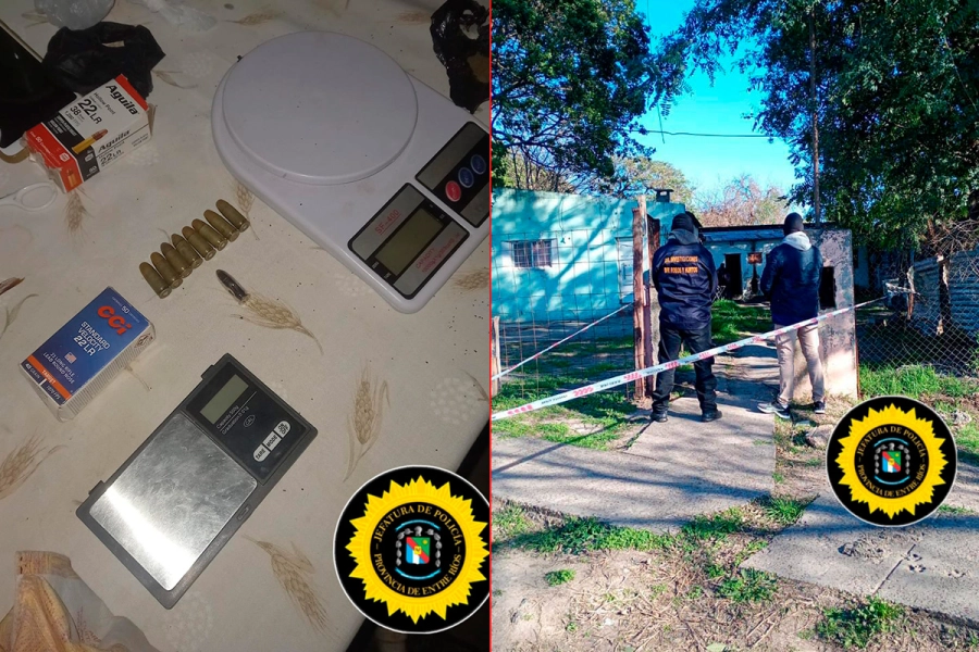 Elementos secuestrados en allanamientos por balaceras en Paraná (foto Policía de Entre Ríos)