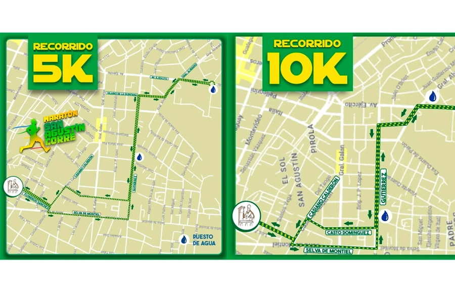 El recorrido de la Marat&oacute;n Solidaria San Agust&iacute;n Corre