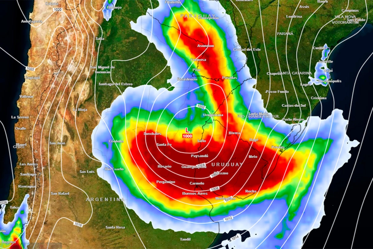 La ciclogénesis dejaría lluvias de 50 a 100 mm