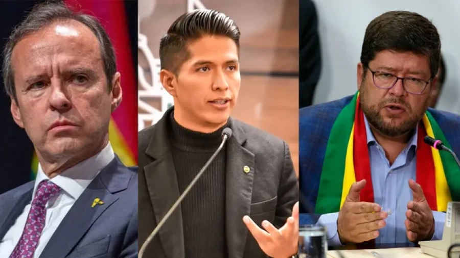 Jorge Quiroga, Andr&oacute;nico Rodr&iacute;guez y Samuel Doria Medina, los candidatos a acceder al balotaje en Bolivia.
