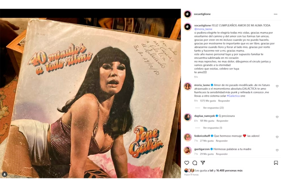 Sof&iacute;a Gala, a flor de piel le dedic&oacute; un sentido mensaje de cumplea&ntilde;os a Moria Cas&aacute;n (foto Instagram)