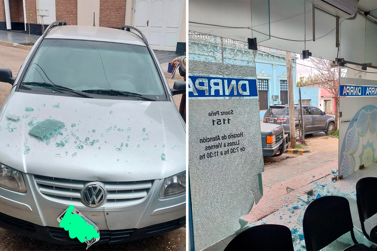 Vehículo chocó contra las puertas del Registro Automotor
