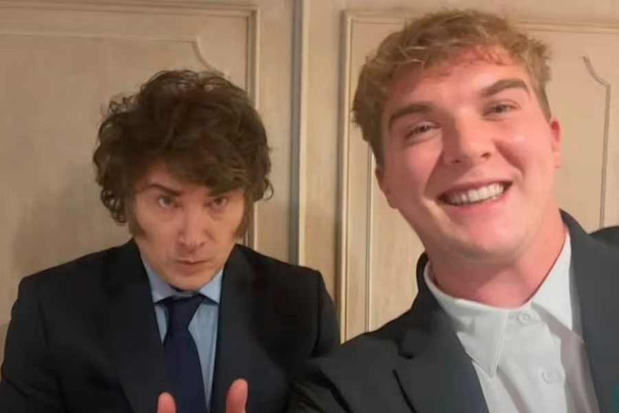 Milei con Hayden Davis. Archivo