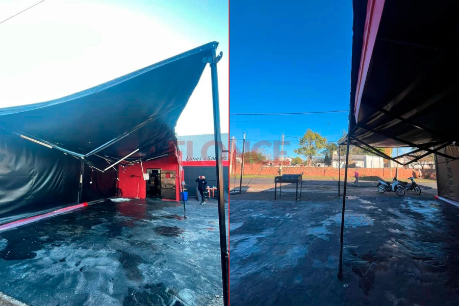 Colaps&oacute; el techo de un lavadero en Paran&aacute; (foto Elonce)