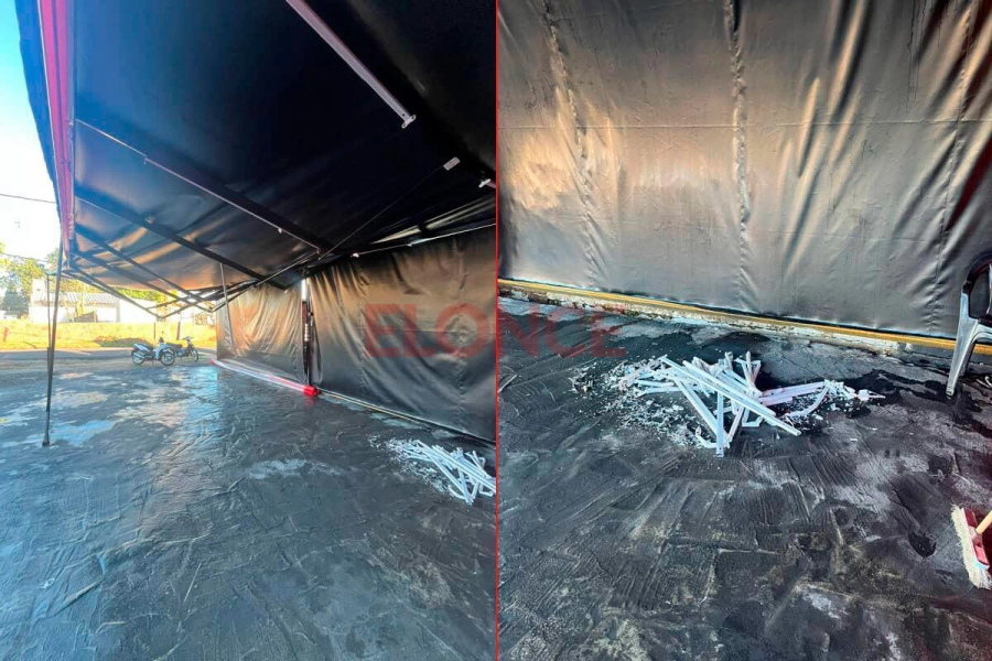 Colaps&oacute; el techo de un lavadero en Paran&aacute; (foto Elonce)