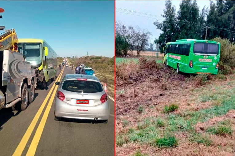 Retiraron colectivo que despistó en Ruta 12 y destacaron la pericia del chofer: “nos llena de orgullo”