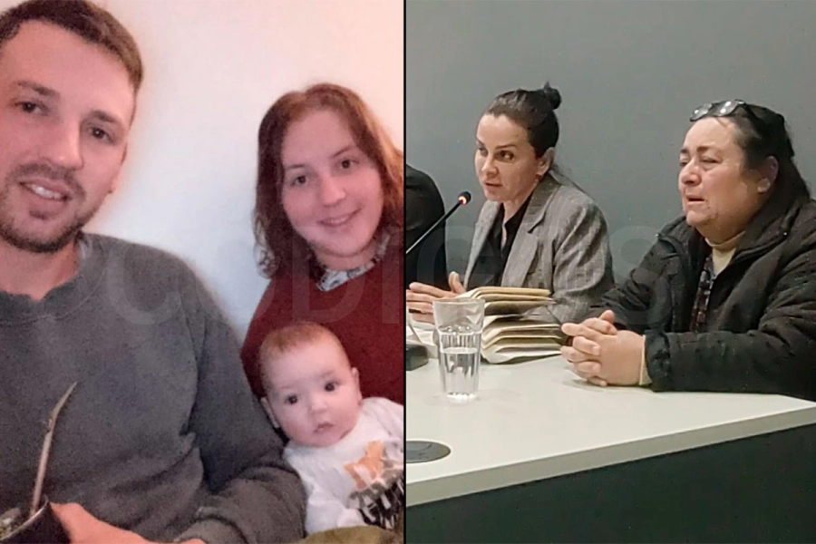 El padre a la izquierda y la acusada a la izquierda, con la abogada Corina Beisel. Foto: C&oacute;digos.