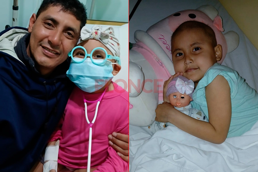 Carolina, junto a su pap&aacute; Cristian Machuca (foto Elonce)