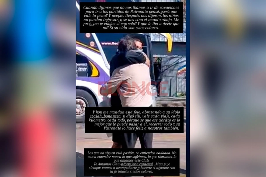 Claudio y un abrazo con Alan Bonansea