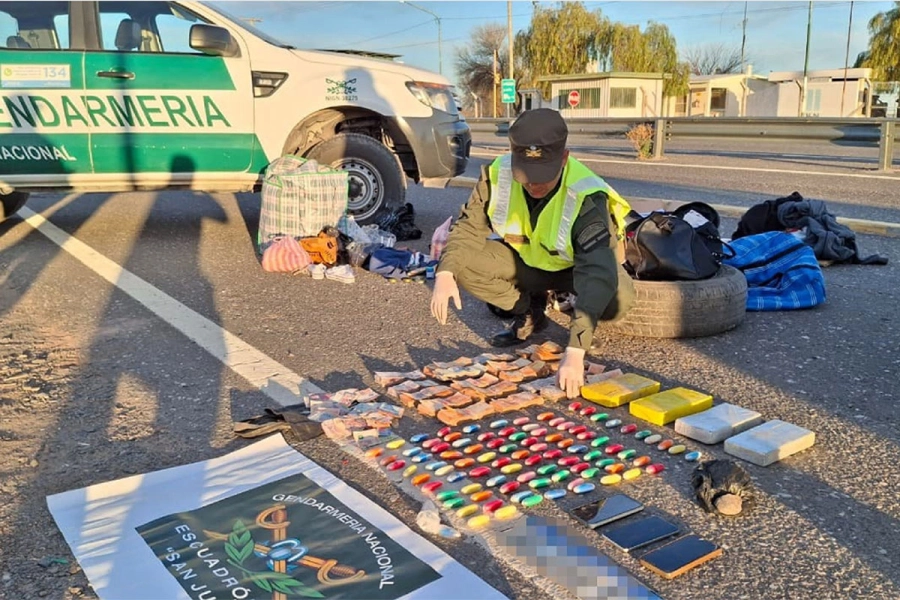 Coca&iacute;na incautada en San Juan. Gendarmer&iacute;a Nacional