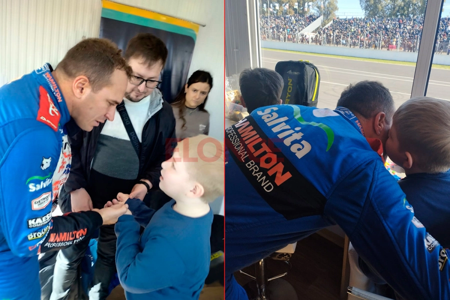 Un niño con autismo conoció a su ídolo, Mariano Werner, en un hecho histórico para el automovilismo (foto Elonce)