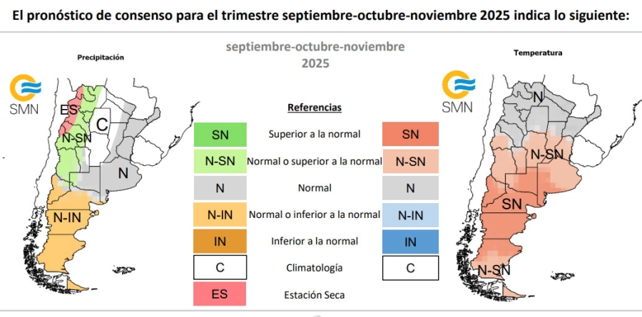 Pronóstico climático trimestral. SMN