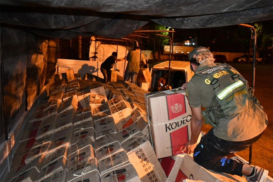 Cigarrillos incautados en Formosa. Gendarmer&iacute;a Nacional