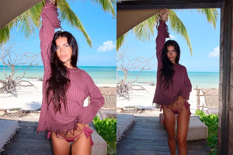 Zaira Nara gener&oacute; polémica en redes por su bikini ultracavada (foto Instagram)