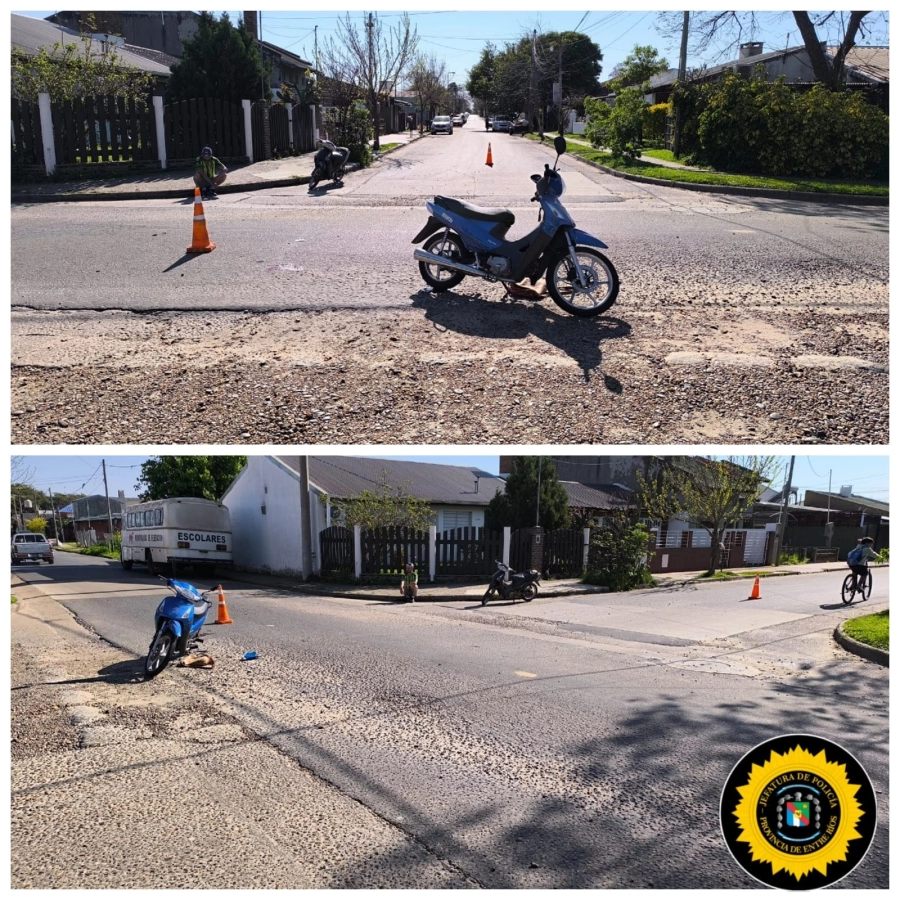 Choque de motos en Federaci&oacute;n (foto Policía de Entre R&iacute;os)