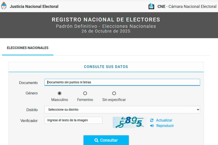 Dónde voto en las elecciones 2025: consultá el padrón definitivo