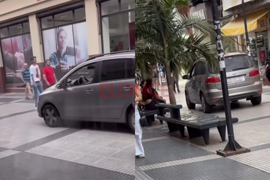 Auto circul&oacute; por la peatonal