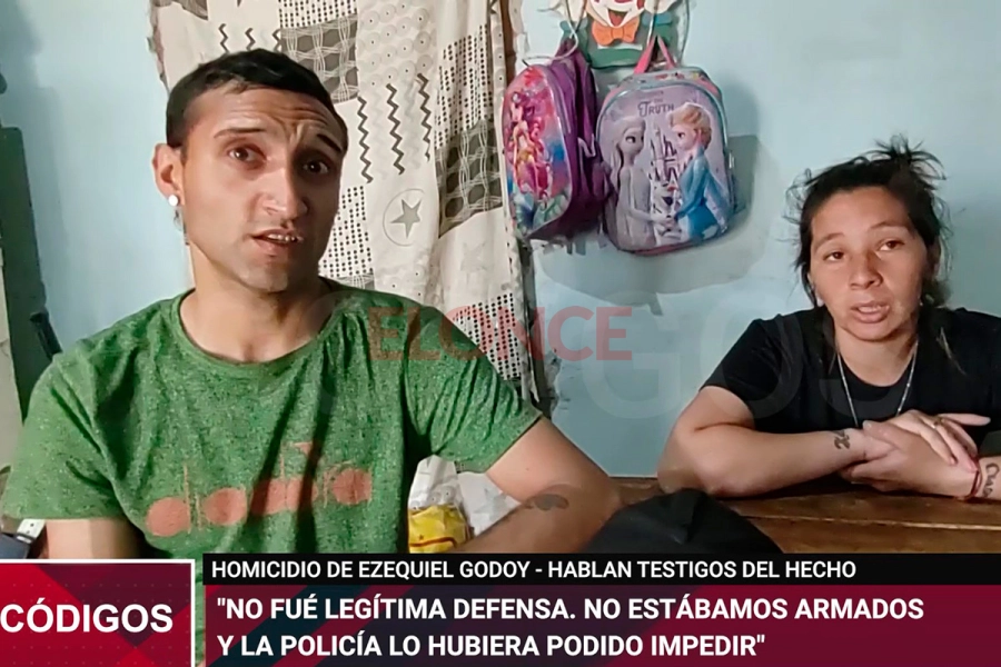 Diego Francisconi y una de las hermanas de Exequiel Godoy (foto C&oacute;digos / Elonce)