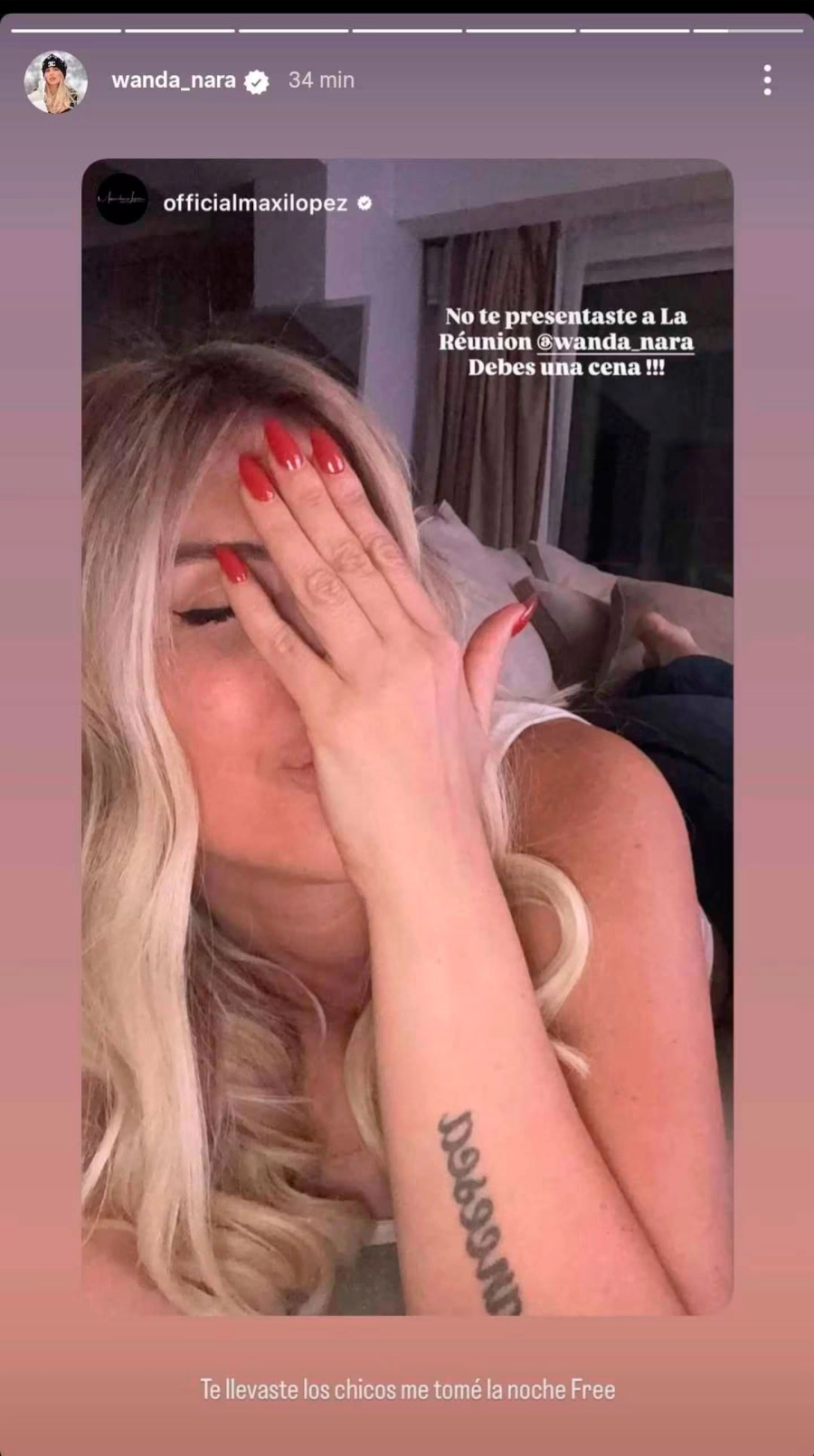Maxi L&oacute;pez public&oacute; una foto &iacute;ntima de Wanda Nara