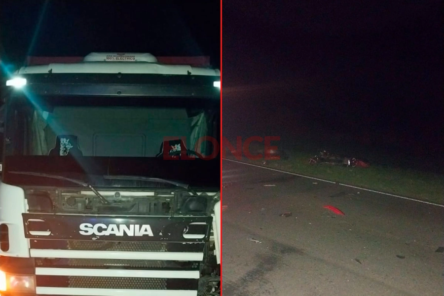 La moto qued&oacute; al costado de la ruta 11. Foto: P.E.R.