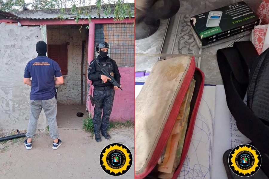 Operativo por narcomenudeo en Paran&aacute; (foto Polic&iacute;a de Entre R&iacute;os)