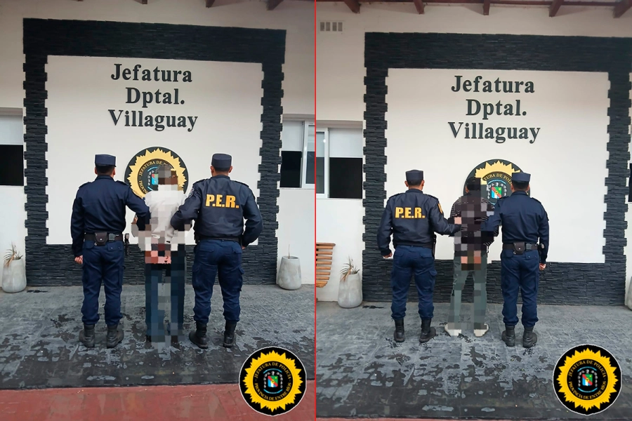 Detenidos por violento asalto (foto Polic&iacute;a de Entre R&iacute;os)