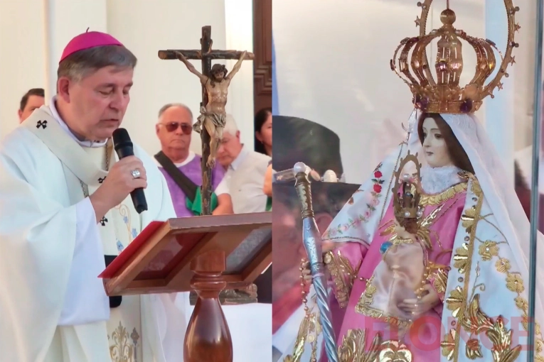 Monseñor Raúl Martín destacó la unidad y esperanza en la misa por la Virgen del Rosario