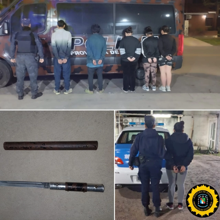 Detenidos tras operativo policial en barrio El Pozo de Paran&aacute; (foto Polic&iacute;a de Entre R&iacute;os)