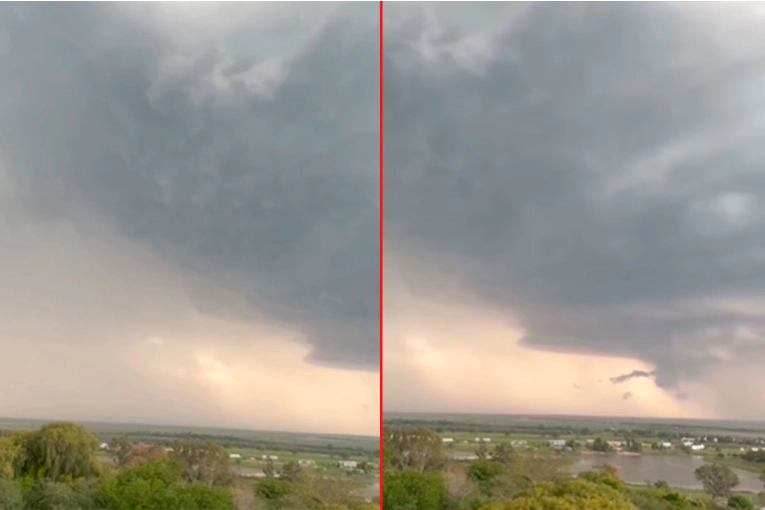 Tormenta en Entre Ríos: Granizo en Crespo y apareció una supercelda en Victoria