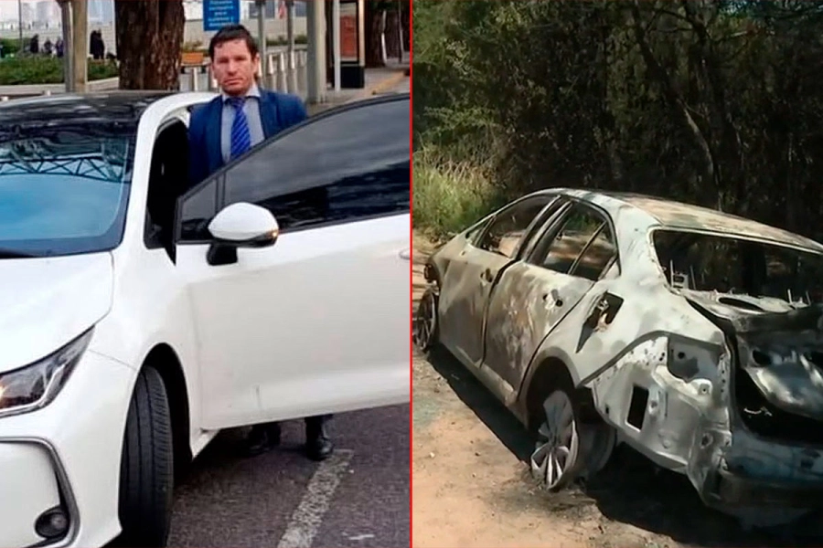 Martín Palacio / el auto incendiado