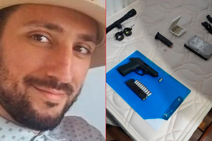 La pistola Bersa calibre .380 que le encontraron a Pablo Rodr&iacute;guez Laurta en el hotel de Gualeguaych&uacute;