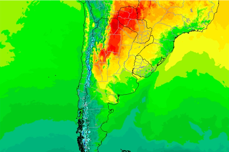 Suben las temperaturas en el norte y llega un cambio de aire al centro del país