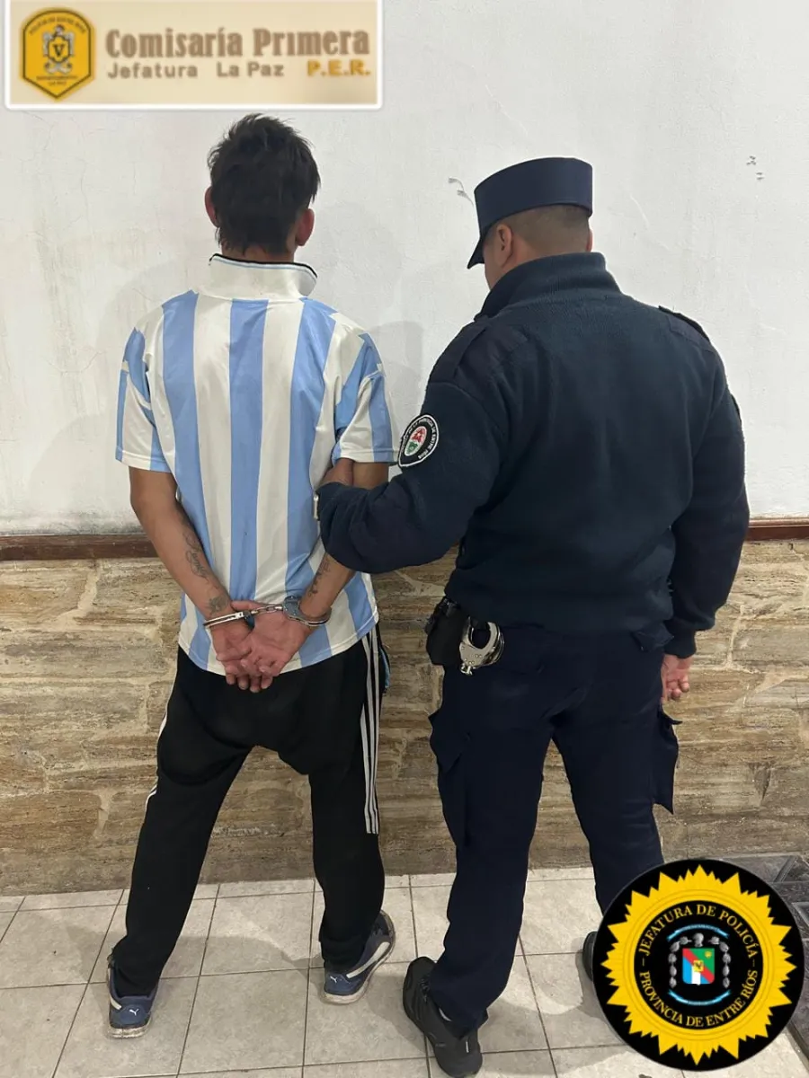 Detenido en La Paz (foto Polic&iacute;a de Entre R&iacute;os)