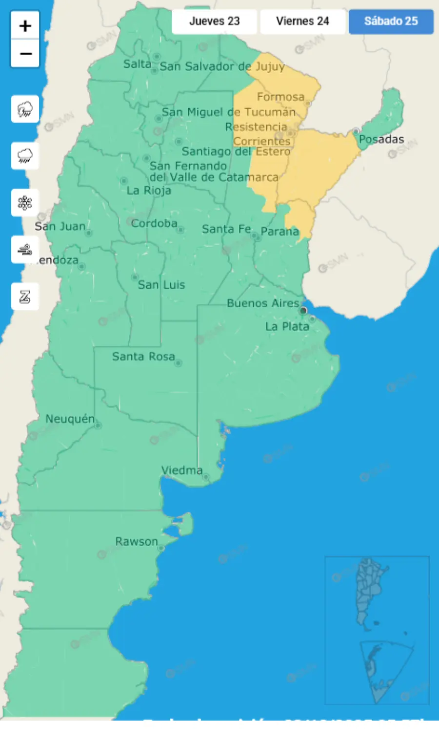 Pronostican que el mal tiempo se extender&aacute; durante el fin de semana