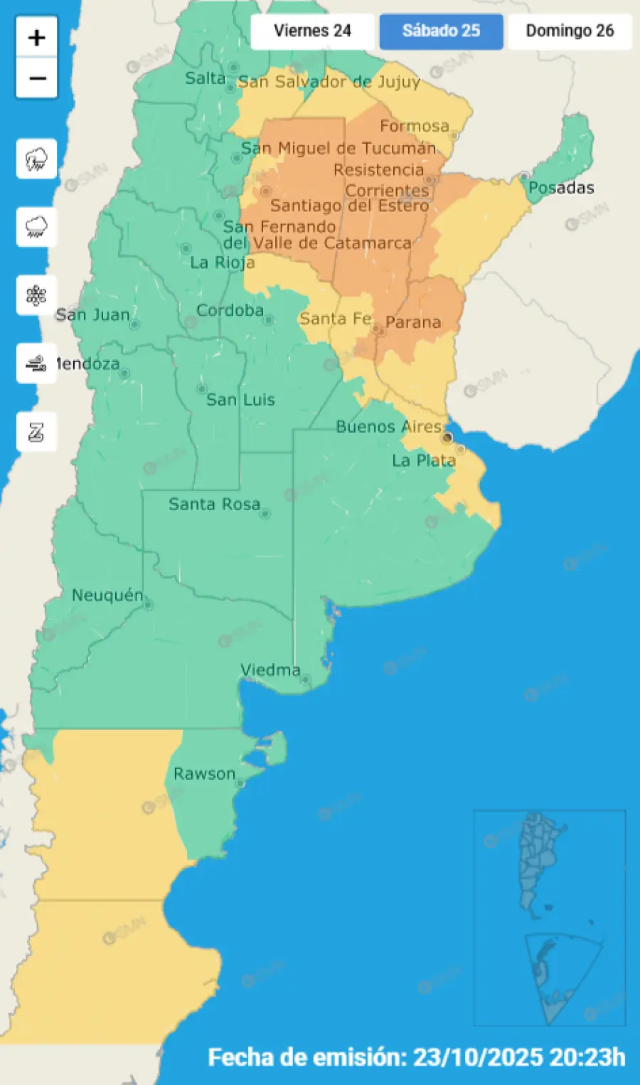 Alerta s&aacute;bado