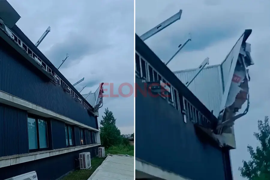 Fuerte temporal provoc&oacute; da&ntilde;os en edificio de Bomberos de localidad entrerriana