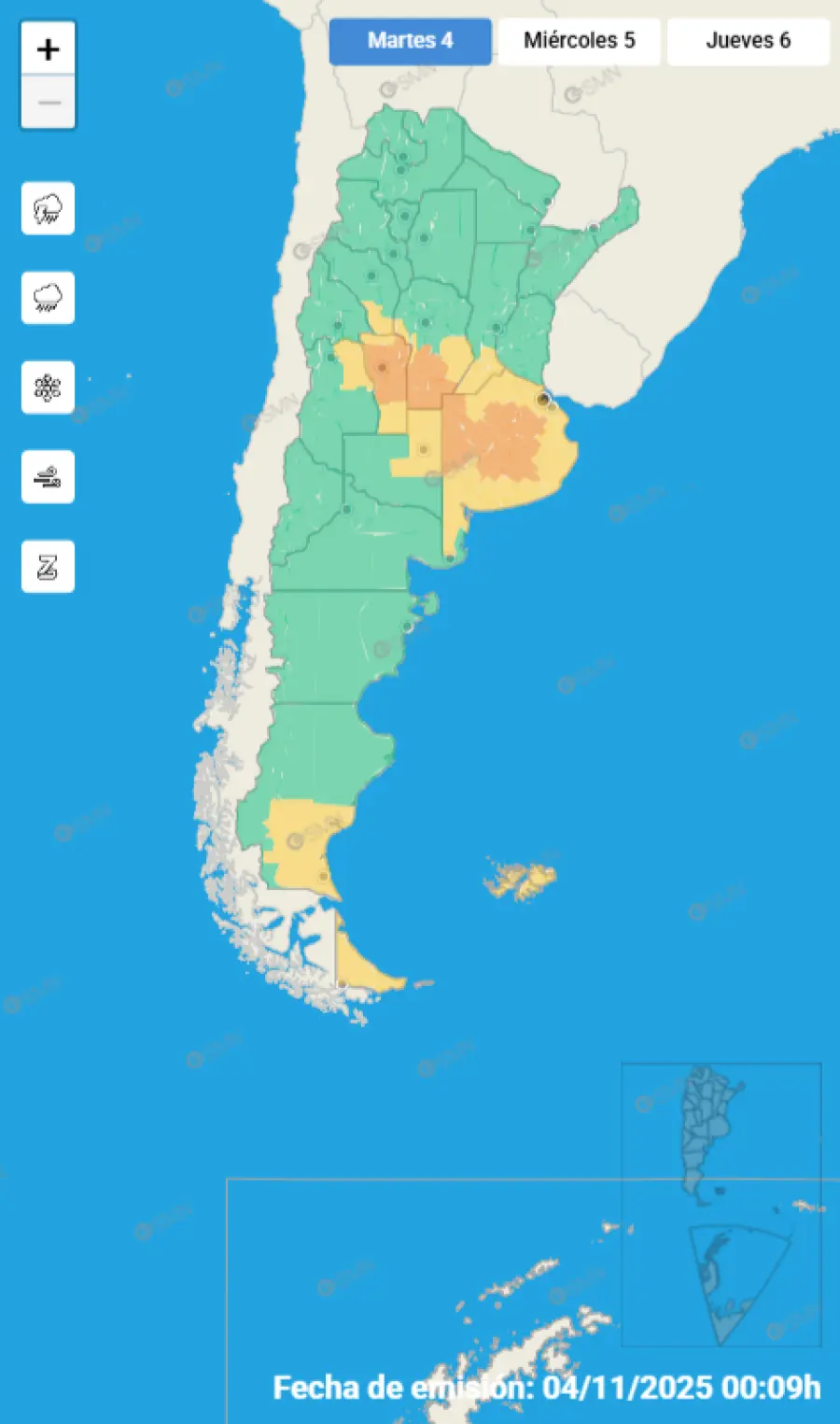 Alerta por tormentas