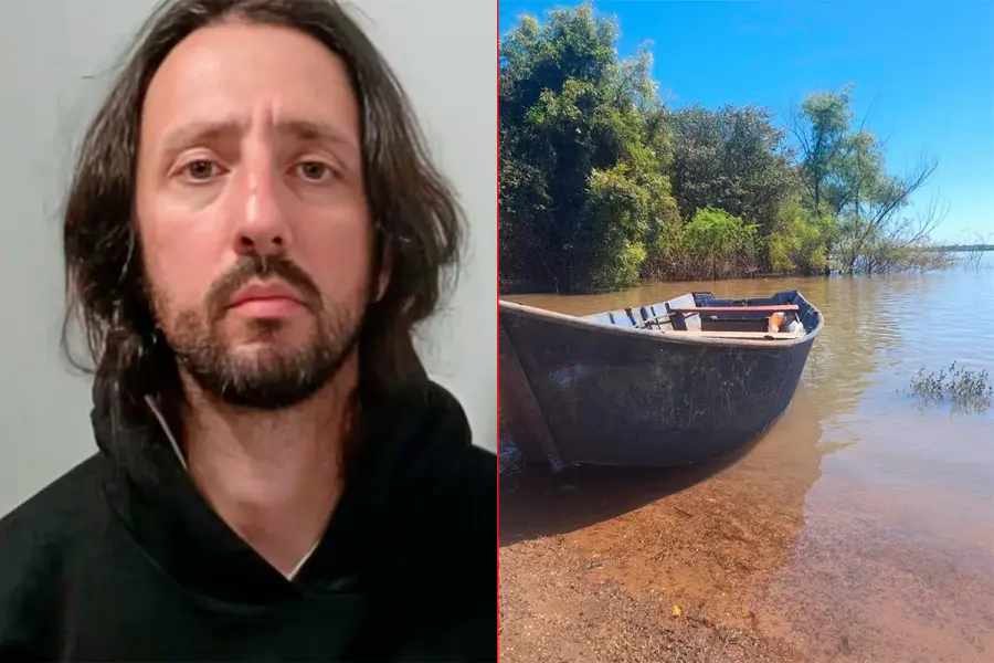 El bote con el que Pablo Laurta cruz&oacute; el r&iacute;o Uruguay desde Salto hasta Puerto Yeru&aacute;