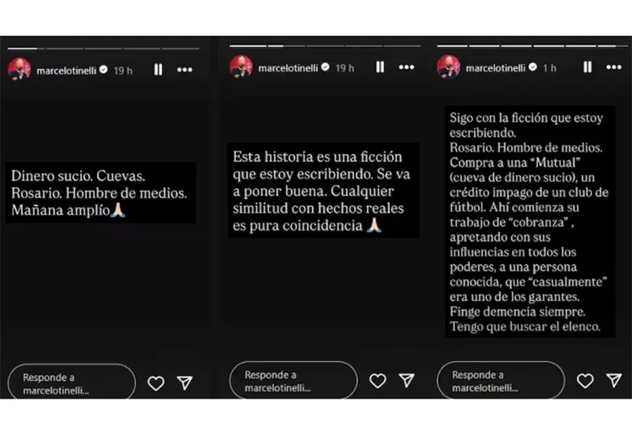 Las historias de Instagram que Marcelo Tinelli escribió en septiembre cobran especial significado tras la denuncia de amenazas que hizo su hija Juanita (foto La Nación)