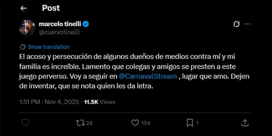 Marcelo Tinelli rompi&oacute; el silencio