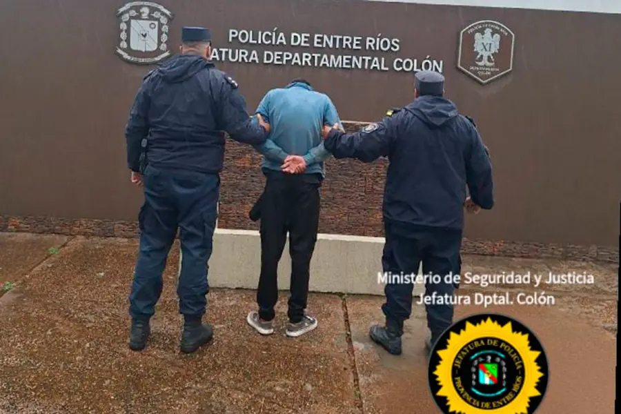 Detenido por intento de robo en Col&oacute;n (foto Polic&iacute;a de Entre R&iacute;os)