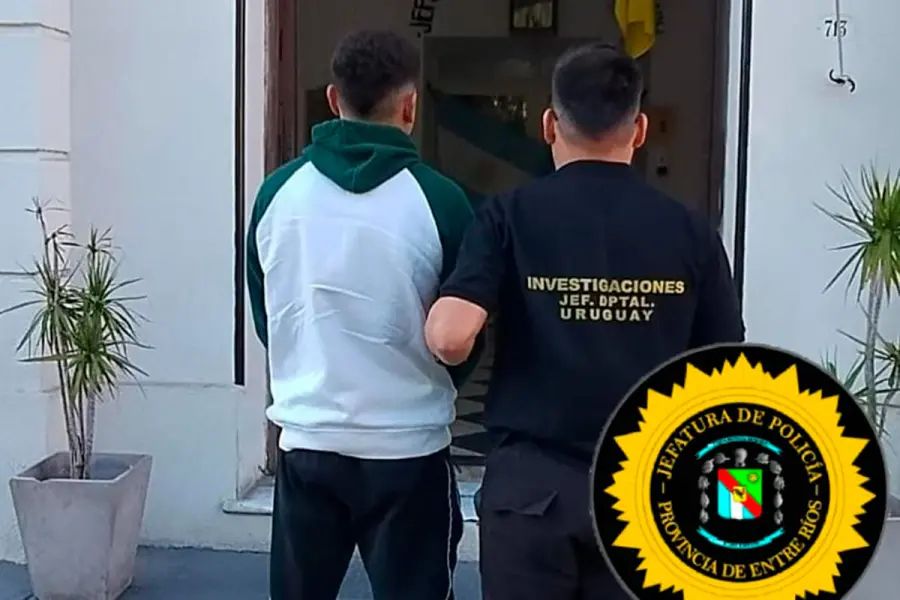Detenido en Concepci&oacute;n del Uruguay (foto Polic&iacute;a de Entre R&iacute;os)