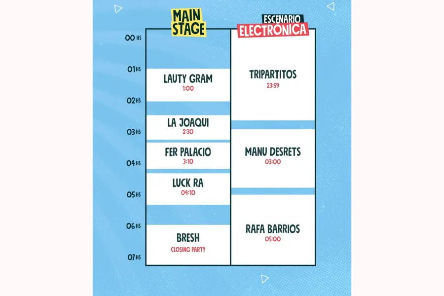 Los nuevos horarios confirmados.