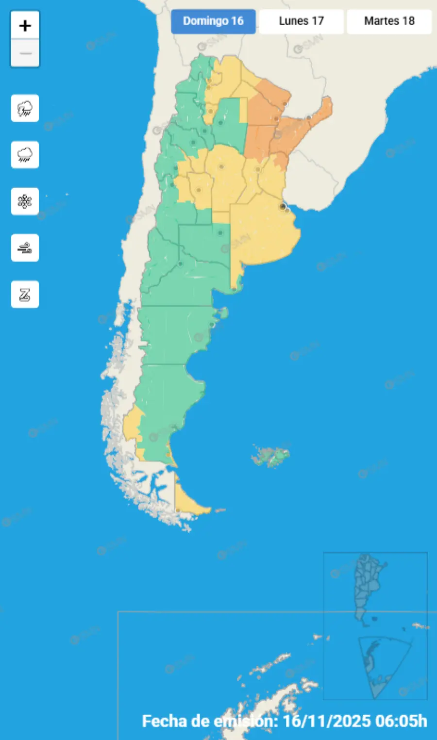 Alerta por tormentas