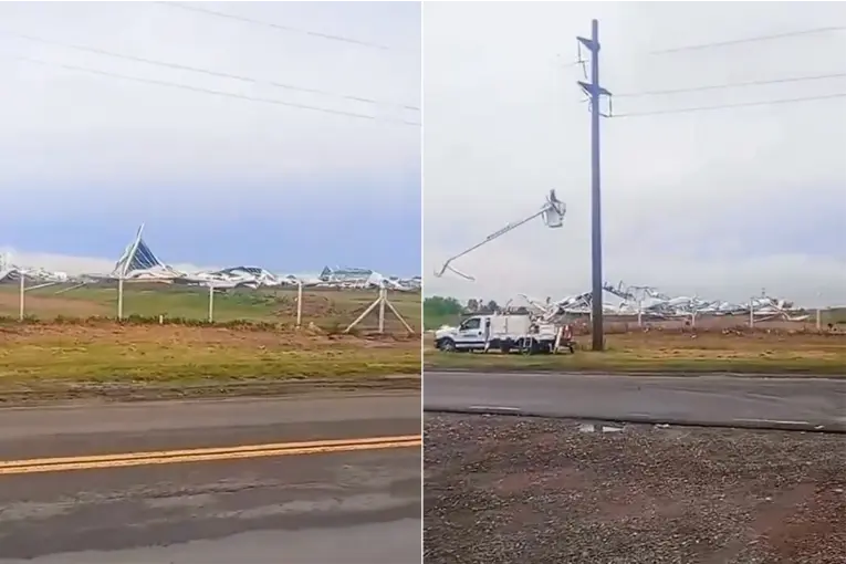Se produjeron destrozos en galpones en Ruta 12 tras fuerte temporal