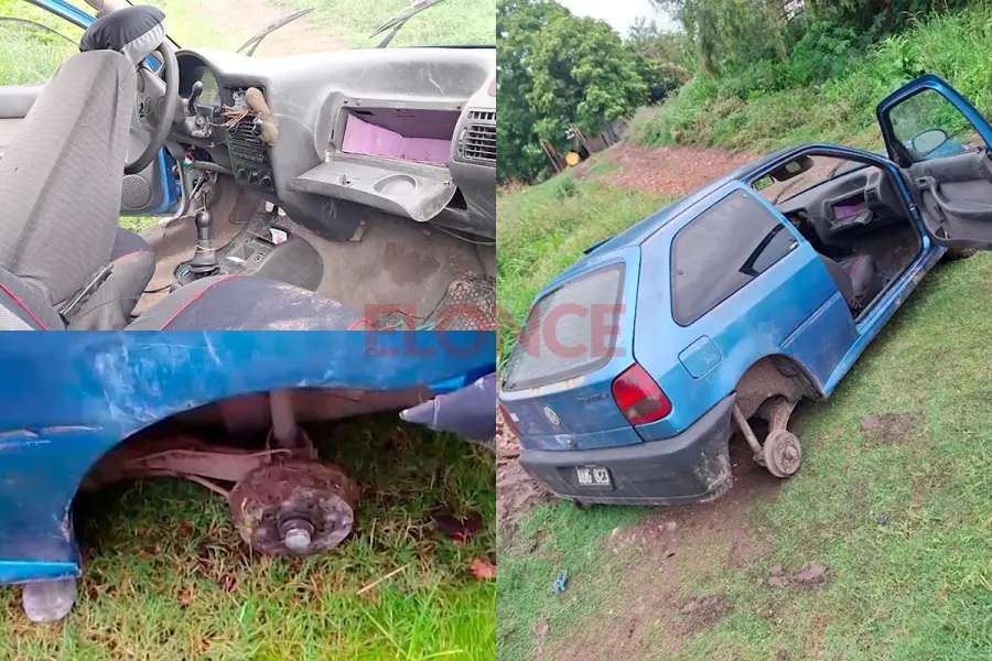 Robaron y desmantelaron un auto en Paran&aacute; (foto Elonce)