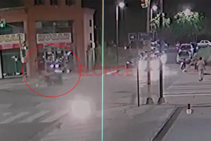 Un video capt&oacute; el violento choque entre motos en avenida Almafuerte