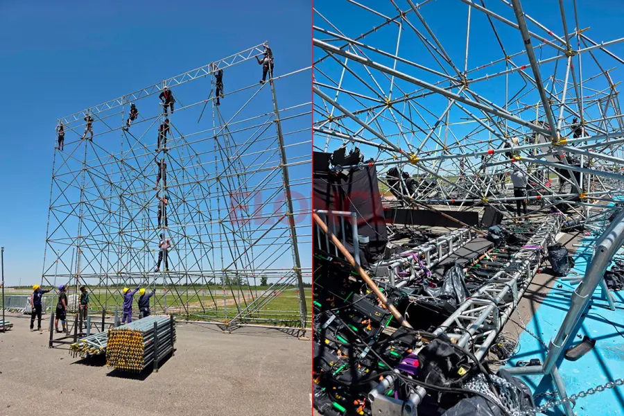 Nuevo escenario / da&ntilde;os en estructuras (foto Elonce)